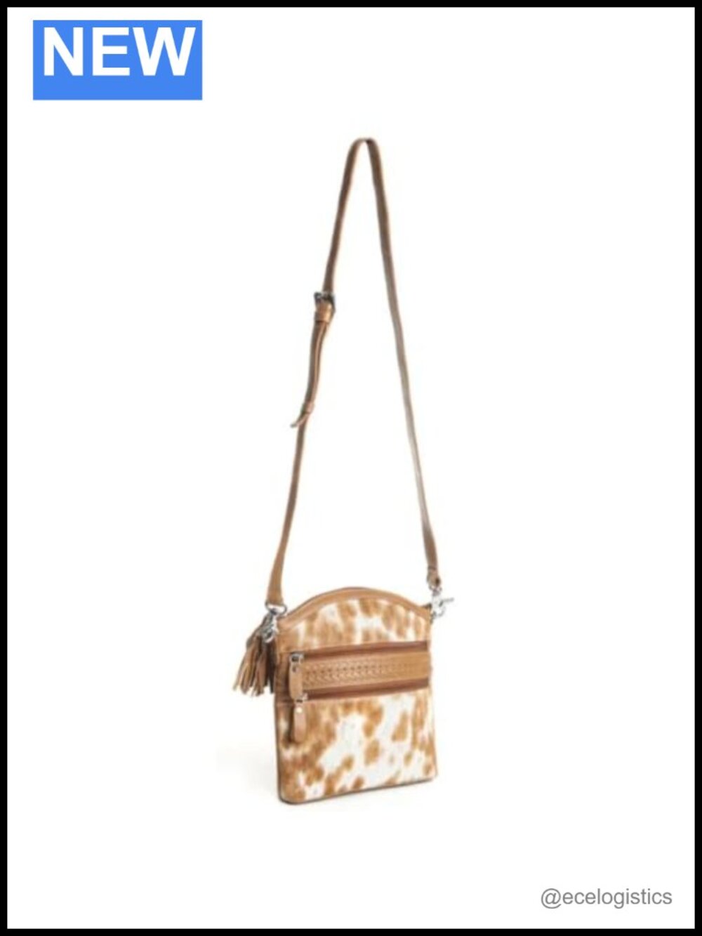 Crossbody Bag, Cowhide & Leather Wallet Purse